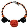 Kreepsville Jewelry Jack O Lantern Pumpkin Necklace Black/Orange 1 Kreepsville Jewelry Jack O Lantern Pumpkin Necklace Black/Orange