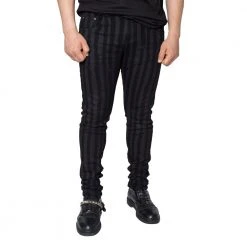 Kreepsville Destroyer Skinny Grey Stripe Jeans