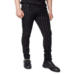 Kreepsville Destroyer Skinny Grey Stripe Jeans