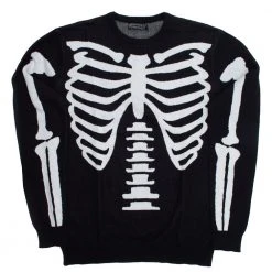 Kreepsville Men's Ribcage Skeleton Bones Sweater