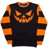 Kreepsville Trick Or Treat Pumpkin Striped Sweater Men's