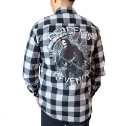 Kreepsville Reapers Revenge Grey Flannel Shirt Men's