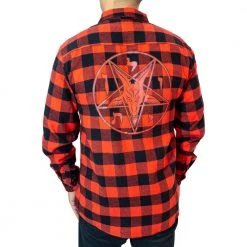 Kreepsville 666 Satanic Circle Red Flannel Shirt Men's