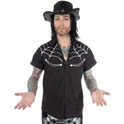 Kreepsville Spiderweb White Western Shirt Men's