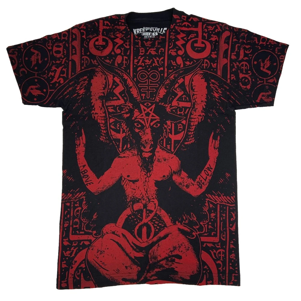 Kreepsville 666 Baphomet Script Jumbo T-shirt Men's 3 Kreepsville 666 Baphomet Script Jumbo T-shirt Men's