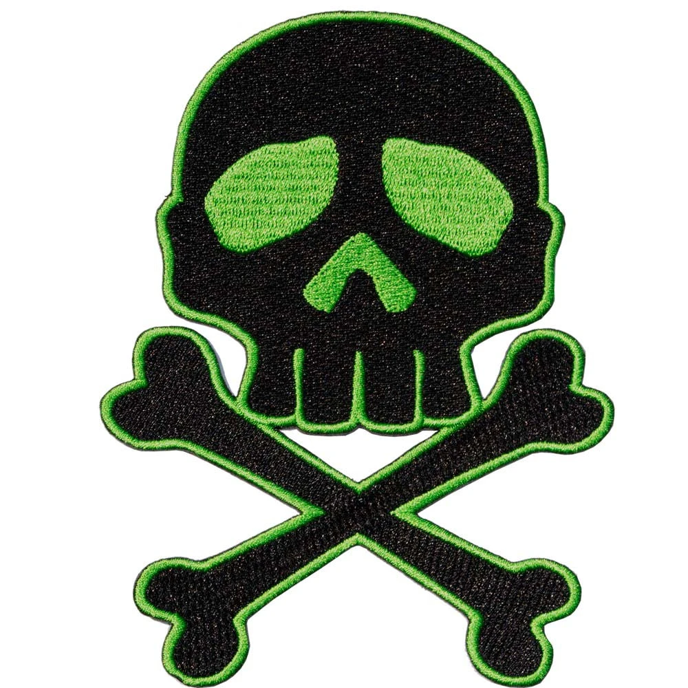 Kreepsville Skull Cross Bones Green Patch 3 Kreepsville Skull Cross Bones Green Patch