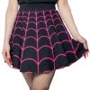 Kreepsville Spiderweb Pink Skater Skirt Women's