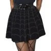 Kreepsville Women's Spiderweb Grey Skater Skirt 2 Kreepsville Women's Spiderweb Grey Skater Skirt