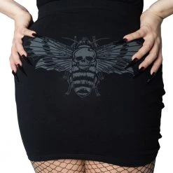 Kreepsville Women's Death Moth Mini Skirt Grey
