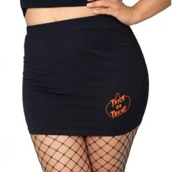Kreepsville 666 Women's Pumpkin Trick Or Treat Mini Skirt
