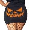 Kreepsville 666 Women's Pumpkin Trick Or Treat Mini Skirt 1 Kreepsville 666 Women's Pumpkin Trick Or Treat Mini Skirt