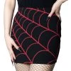 Kreepsville Spiderweb Mini Skirt Red