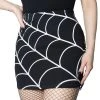 Kreepsville Spiderweb Mini Skirt White