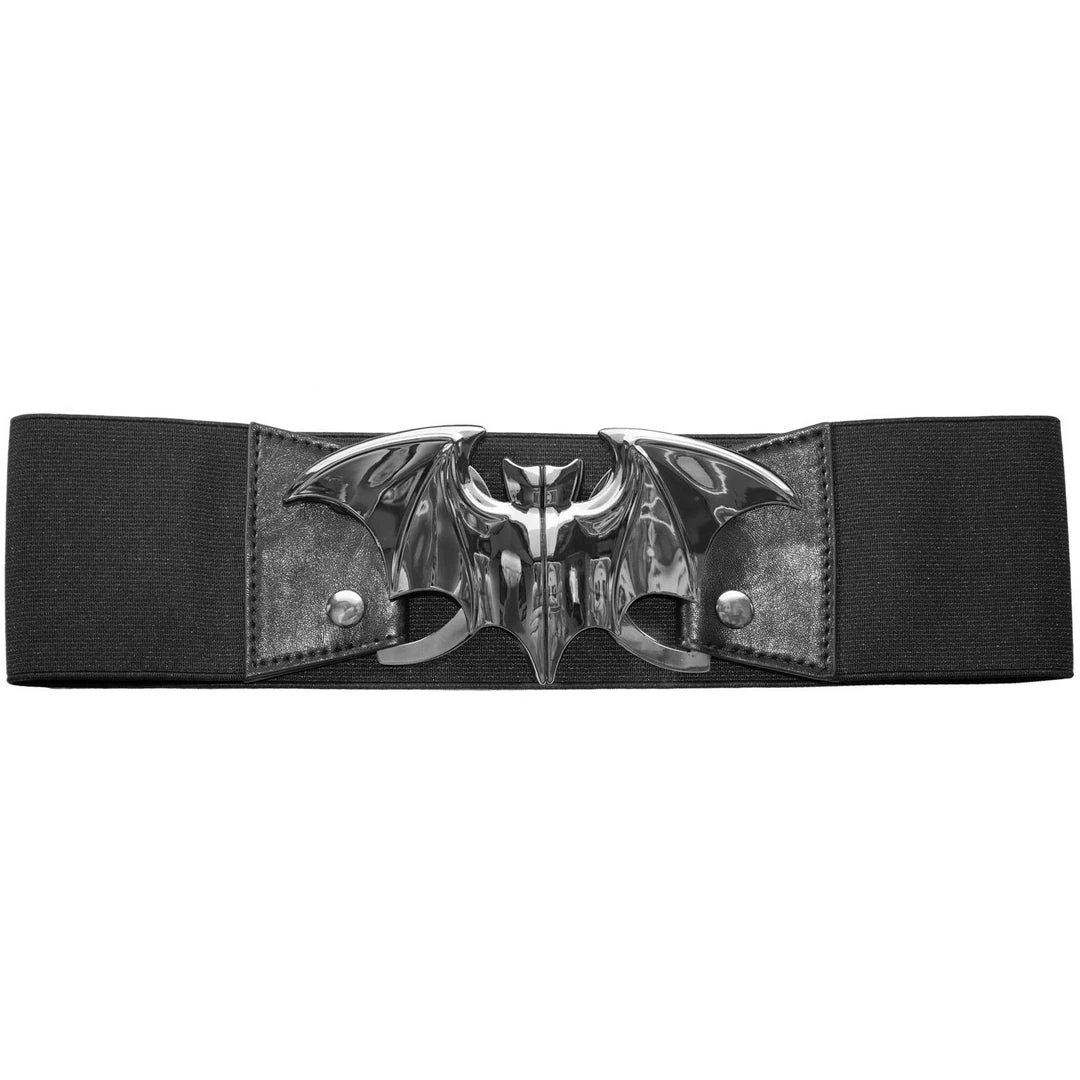 Kreepsville Elastic Waist Belt Bat Silver Accessories 3 Kreepsville Elastic Waist Belt Bat Silver Accessories